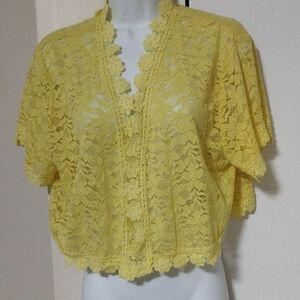 Yellow Lace Women Top
